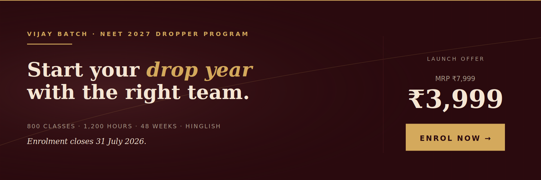 NEET 2027 Dropper Batch: Your Complete Guide to Strategy, Timetable & Success